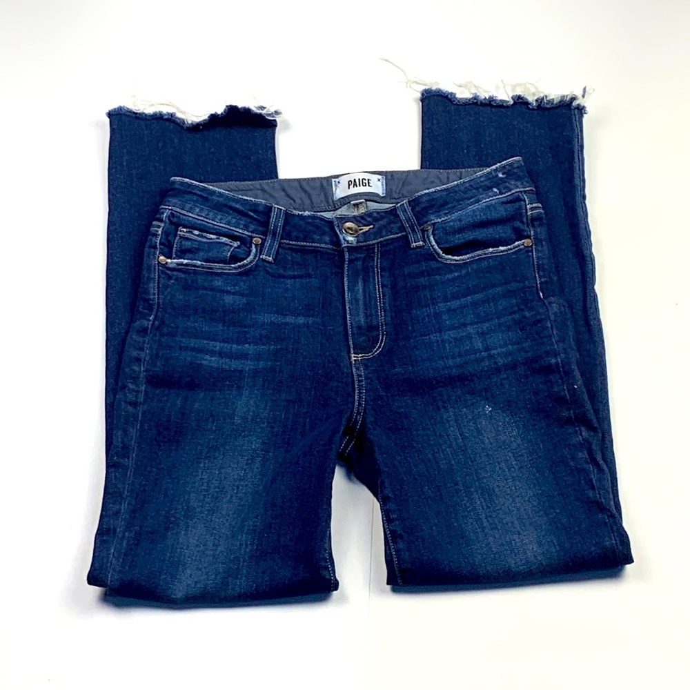 PAIGE Dark Indigo Straight Leg Jeans
